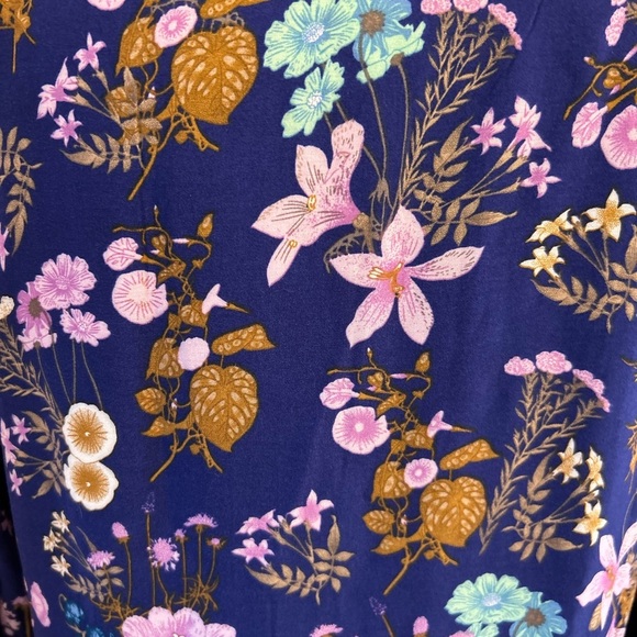 Blue Pink Long Sleeve Sundress with Bishop Sleeves - Picture 8 of 10